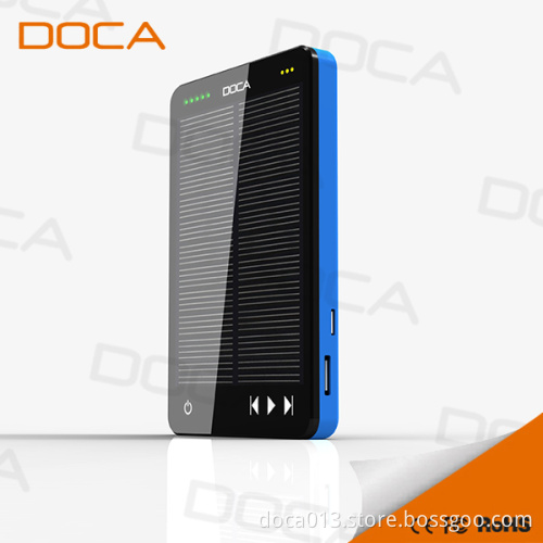 New Arrival Doca D595 Solar Charger Power Bank with MP3 Player 10000mAh